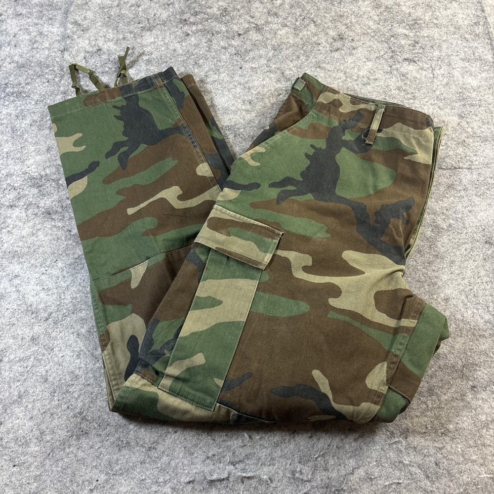Propper Cargo Pants Men's M Green Woodland Camo Ripstop Military Tactical BDU
